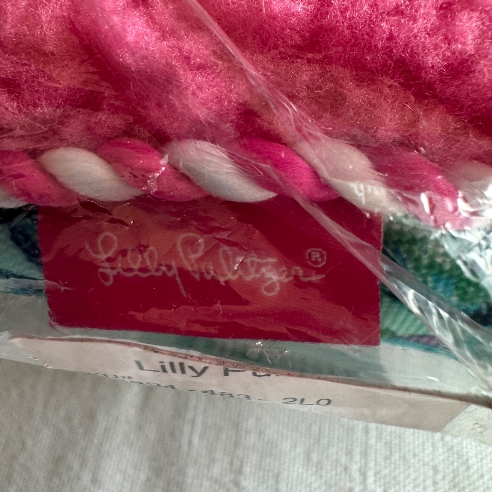 Lilly Pulitzer Plush Dog Toy Bone Shaped: 4.5 x 9, Barking Up Palm - Picture 10 of 10